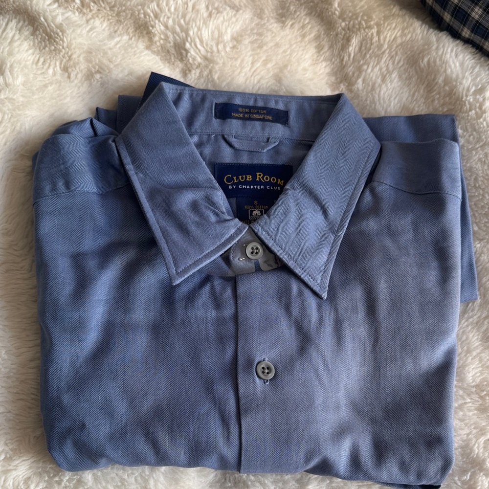 Club Room Men's Classic Blue Dress Shirt
